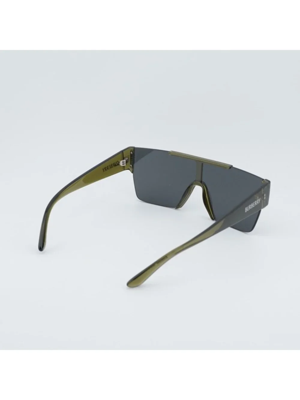 Burberry BE4291 42687 Sunglasses Green Shield Frame, Grey Lenses